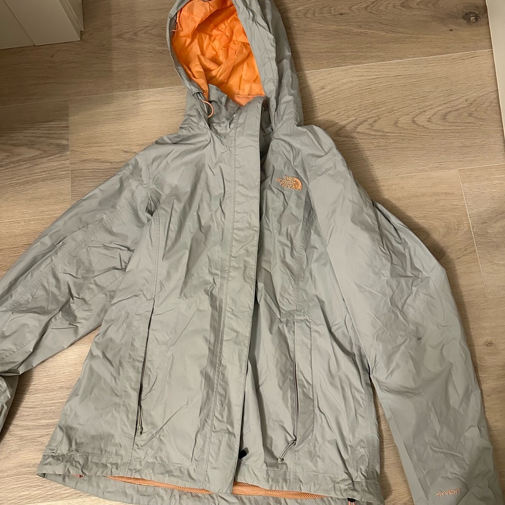The North Face Light Gray and Peach Spring Jacket